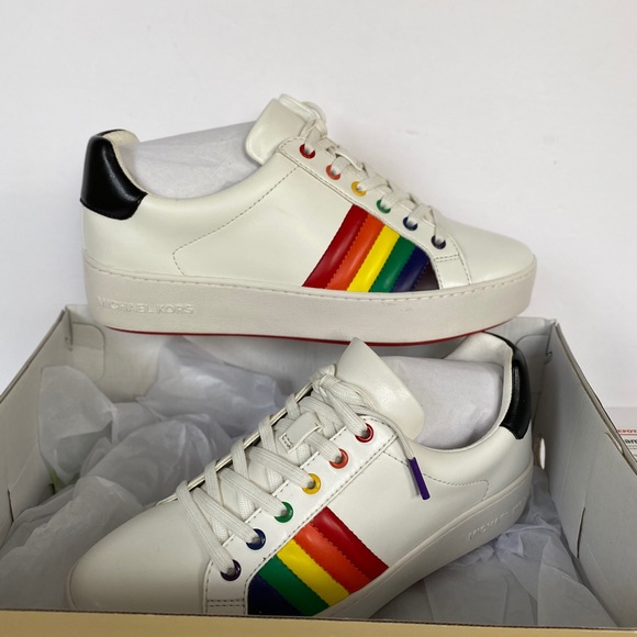 MICHAEL KORS Poppy Lace Up Nappa PU # 9. Rainbow - Picture 5 of 11